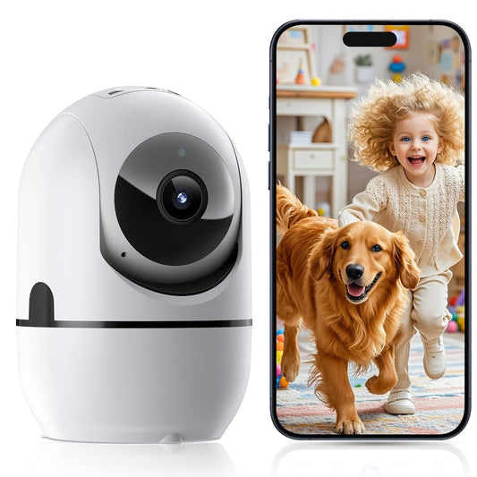 GBIUT Pan/Tilt Indoor Security Camera, 5G&2.4G WiFi Indoor Cameras Wireless for Home Security, Baby/Pet/Dog/Cat Camera with Phone App, Motion Sensor & Night Vision, 2-Way Audio, TF/Cloud Storage