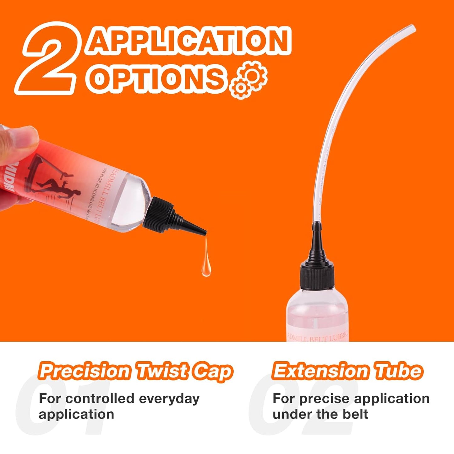 Skiennix Treadmill Belt Lubricant - 100% Silicone Oil, 4 fl oz | Easy-Apply Nozzle, Heat-Resistant, Reduces Noise & Friction