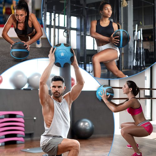 Yes4All Medicine Ball, Dual Texture Grip, Weighted Ball for Strength, Core & Balance Training, Non-Slip Rubber Shell, Multiple Sizes, 12 LB