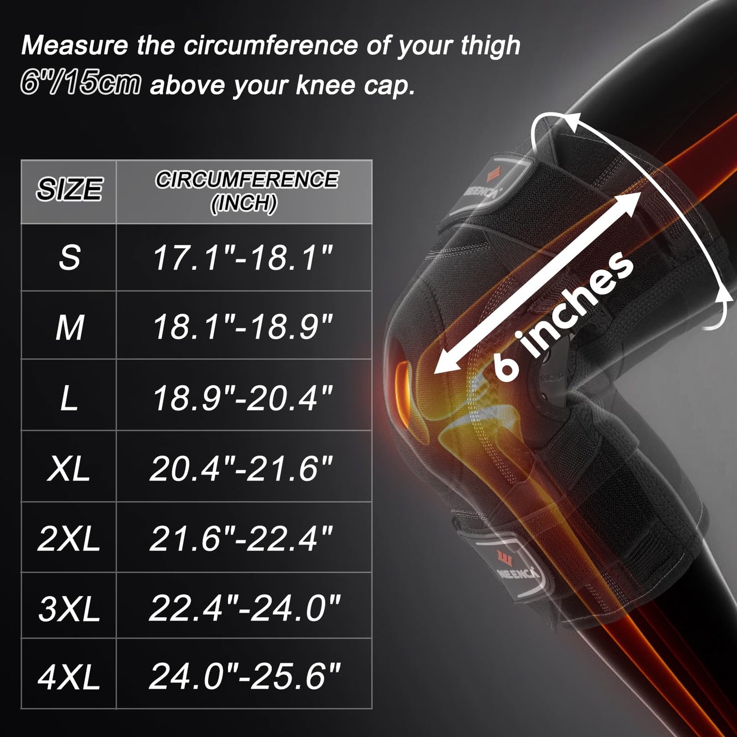 NEENCA Professional Knee Brace for Knee Pain, Hinged Knee Support with Patented X-Strap Fixing System, Strong Stability for Pain Relief, Arthritis, Meniscus Tear, ACL, PCL, MCL, Runner, Sport, Workout