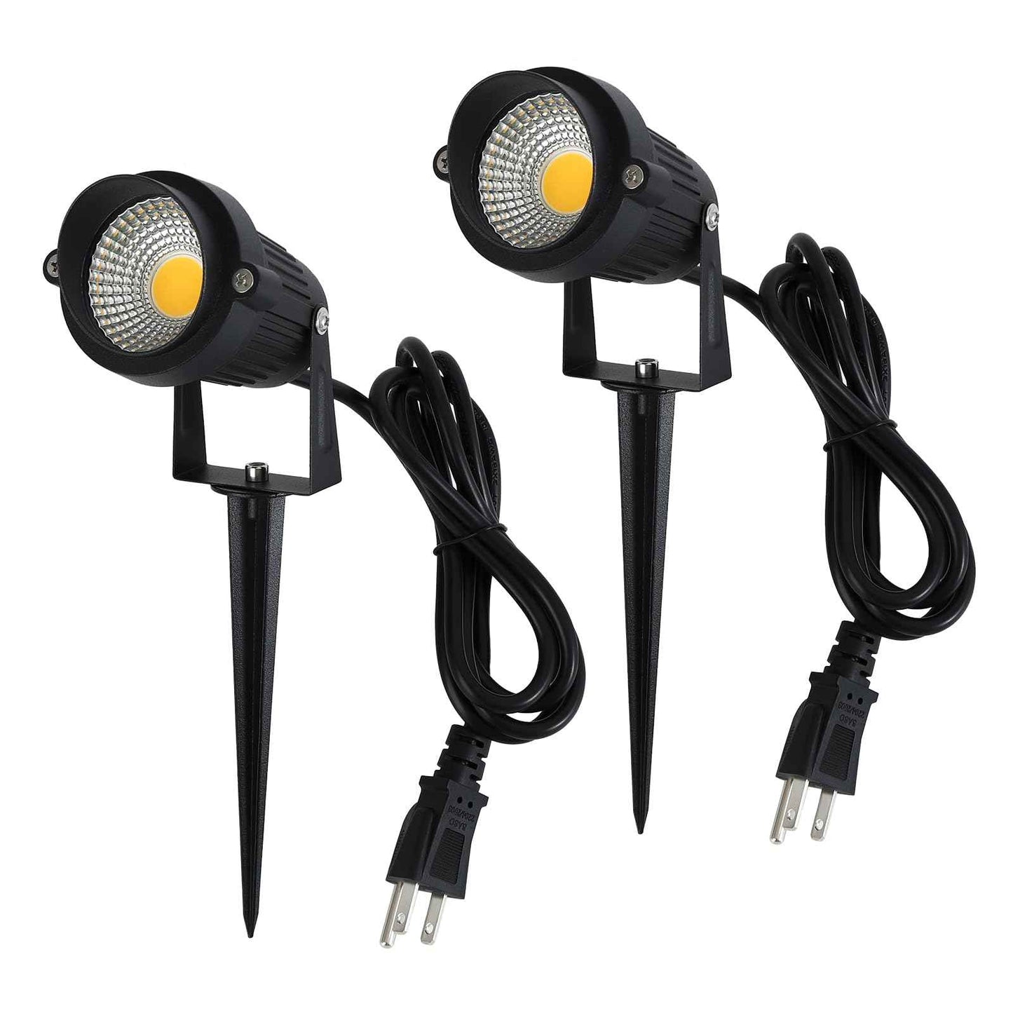 Lorrtta Landscape Lighting, 5W Spotlight Outdoor, 3000K Warm White LED Outdoor Spot Lights for Yard, IP65 Waterproof Outdoor Lighting, Garden Lights for Outside with Aluminum Case, 2 Pack