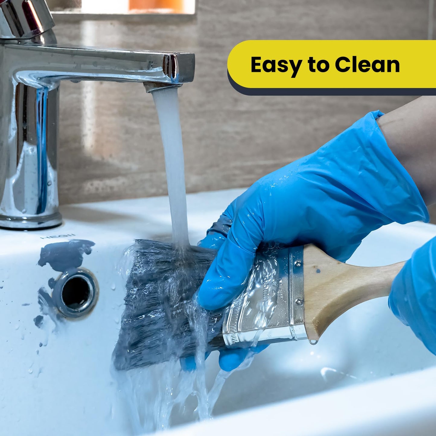 Mister Rui Paint Brush Set with Comb, 2" & 2.5" Angled Sash Brushes, Paint Brush Cleaner Tool, Commercial Grade for Trim, Cabinets & Rollers