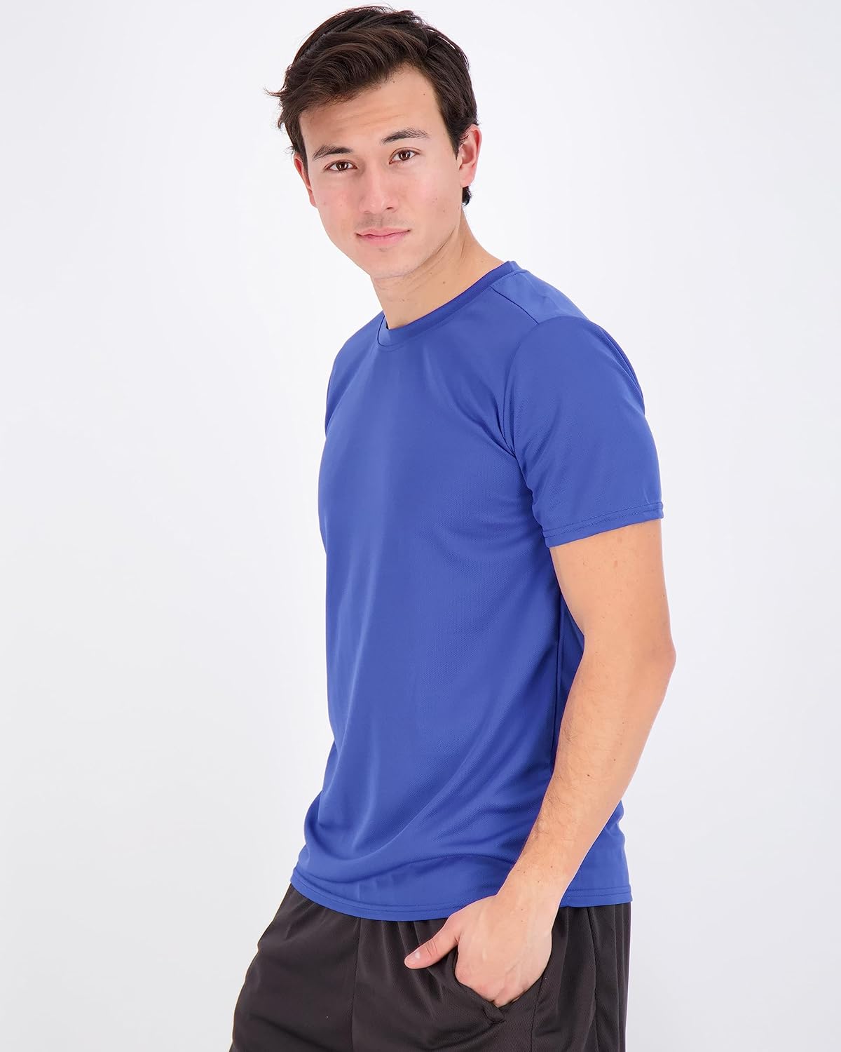 Real Essentials Men’s Mesh Short Sleeve Crew Neck T-Shirt - 5 Pack Athletic Tees for Big & Tall