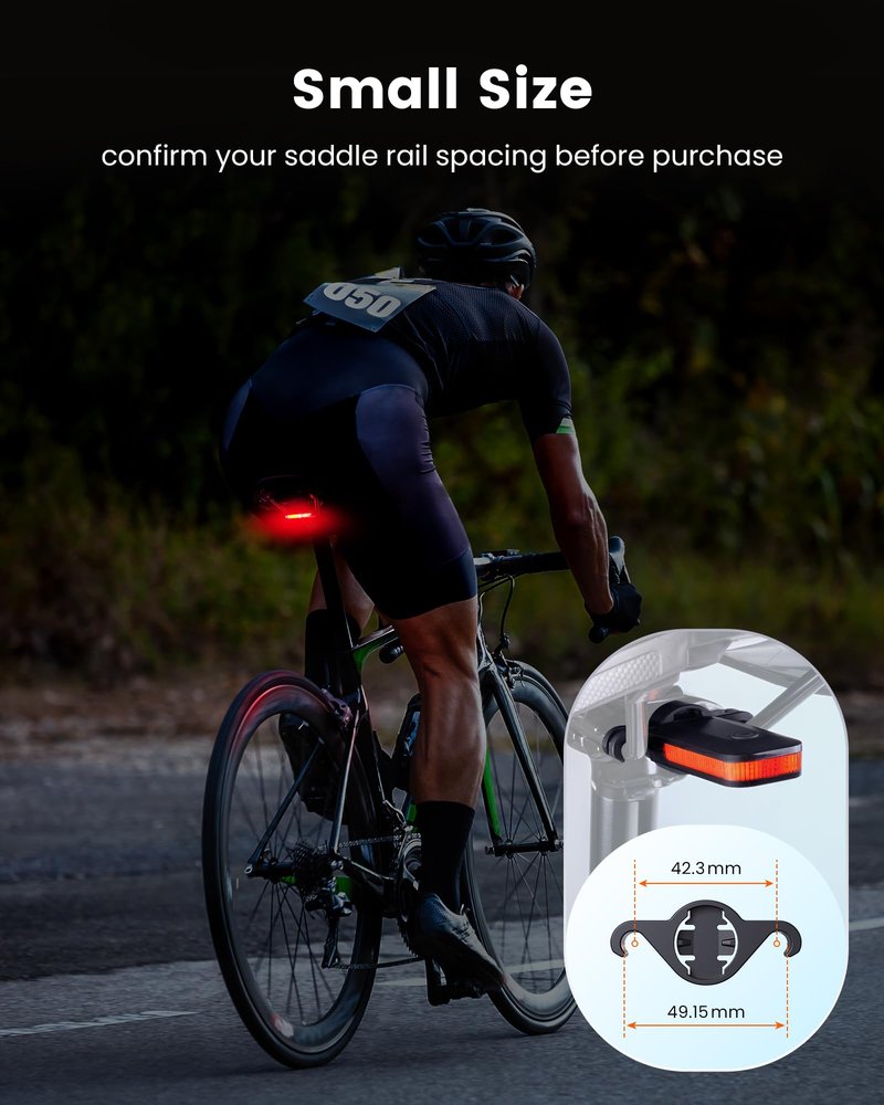 RAVEMEN CL01 Bike Tail Light, 300° Wide-Angle Rear Bicycle Light for Night Riding, Saddle Mount Bike Taillight Safety Accessories with Auto On/Off, Brake Sensing, 5 Modes, 2 Mounting Ways