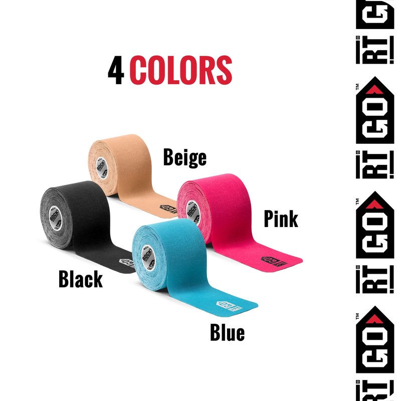 RockTape Go Extra-Sticky Adhesive Pre-Cut Kinesiology Tape (Black)