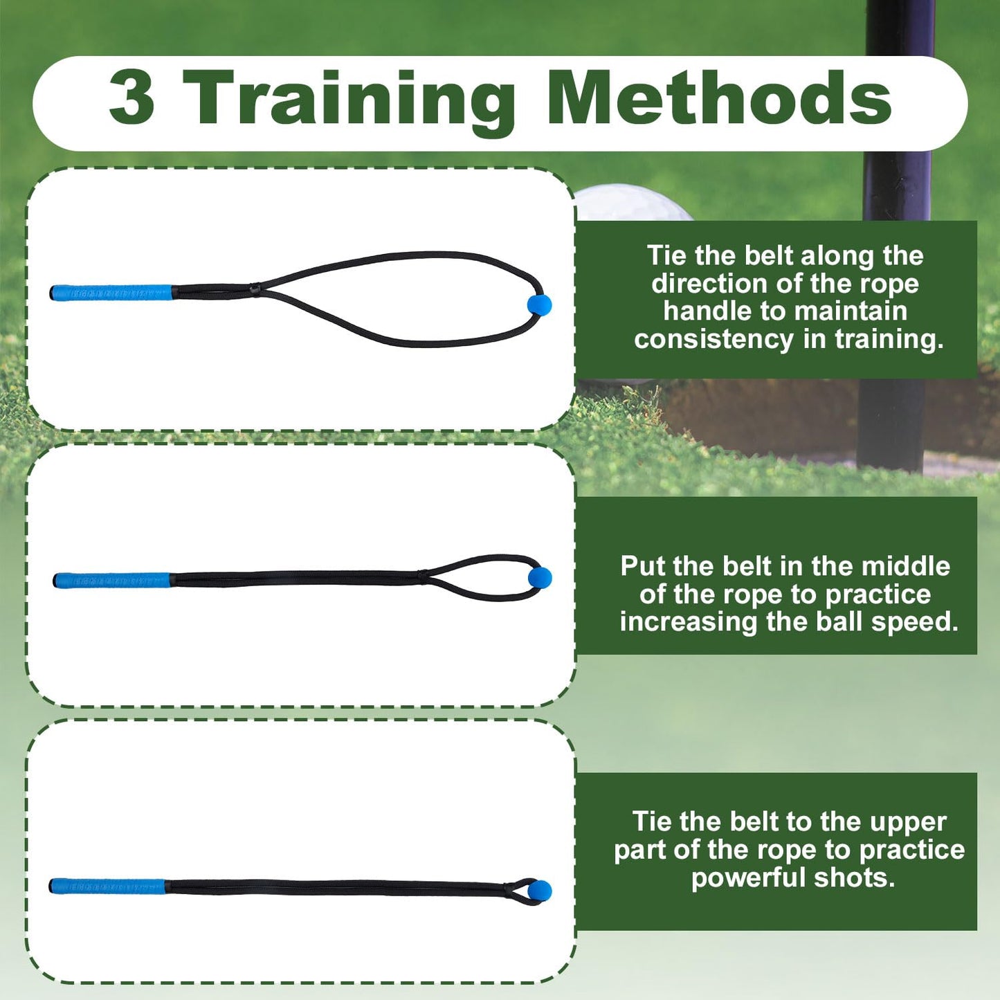 Gosknor Golf Rope Swing Trainer, Rope Golf Training Aid with Storage Bag Multi-Purpose Golf Training Rope Golf Gifts Golf Rope Trainer for Strength Control Physical Training