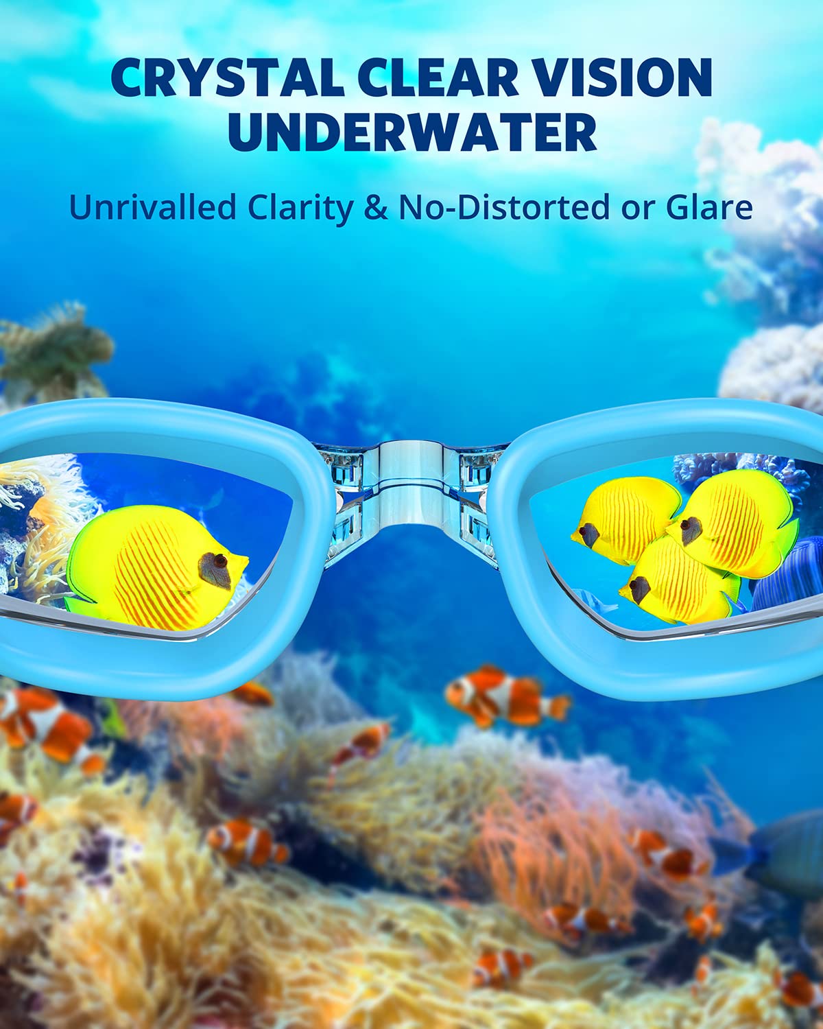 Aegend Swim Goggles, Swimming Goggles, No Leaking Adult Goggles Clear Lens, Anti-Fog & UV Professional Swimming Goggles for Men Women Youth, Summer Cooling Essential for Indoor Outdoor Swimming