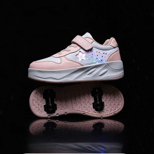 YUNICUS Roller Shoes Girls Boys Wheel Kids Roller Skates Shoes Four Wheel for Kids for Children (S900Pink,36)