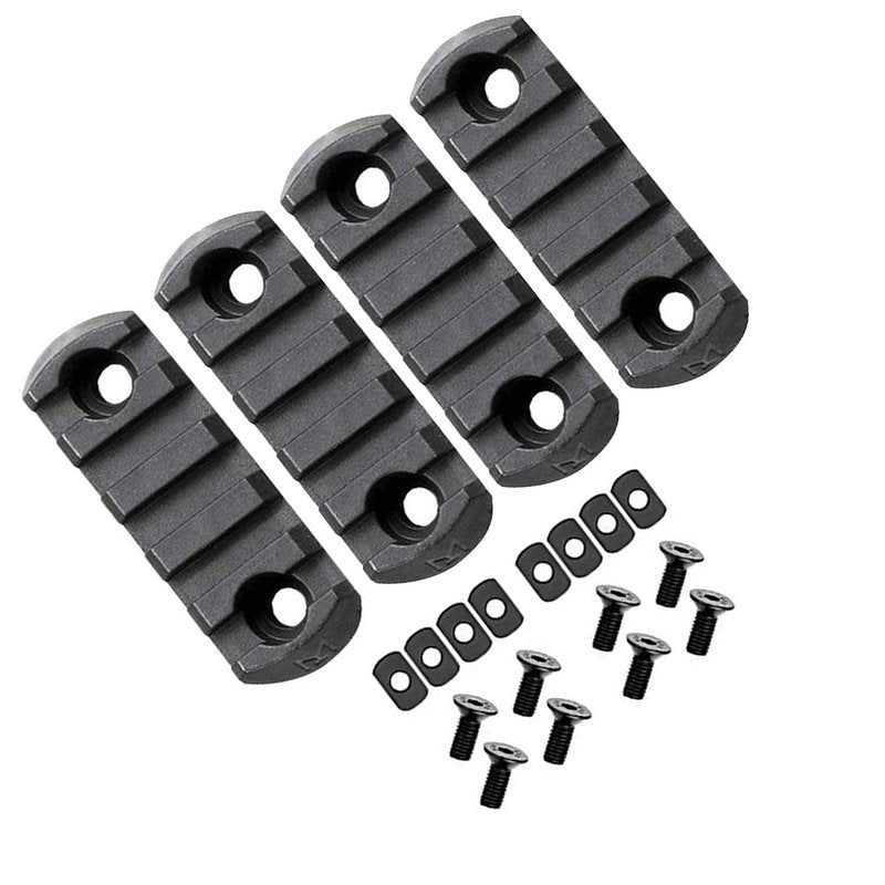 Gotical 5 Slots Polymer Rail Section for M Lok Handguard Three Slots Rail Picatinny Rail Set of 2 Pieces Polymer Material Import from Japan (Pack of 4)