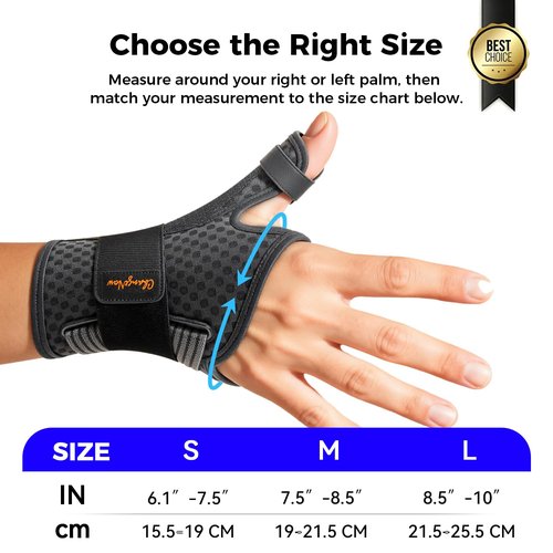 Ultra Breathable Thumb Brace for Right & Left Hand, [Upgraded Medical-Grade] Thumb Spica Splint for Trigger Thumb, Adjustable Thumb Support for Arthritis, De Quervains Tenosynovitis, Pain Relief, Tendonitis, Sprains
