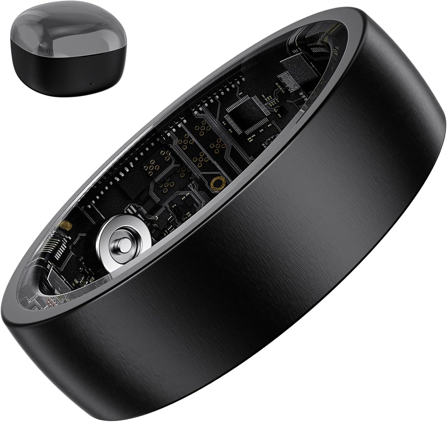 Skiennix Smart Ring - Fitness Tracker with Heart Rate, SpO2 & Sleep Monitoring | IP68 Waterproof (Black 12)