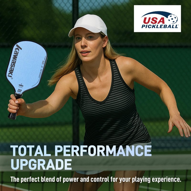 Pickleball Paddle, Kawasaki T700 Carbon Fiber Surface 16mm PP Honeycomb Core (CFS)-USAPA Approved Pickleball Paddle for Tournament Level with Cover Case/Grips (King 6 Series Brown)