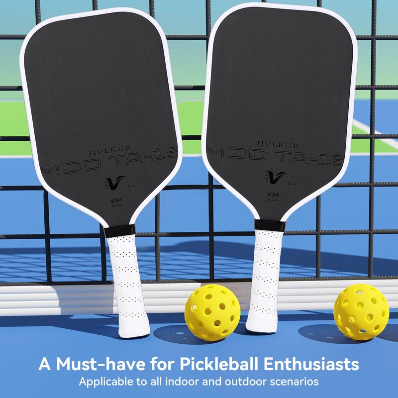 HVLKUB Pickleball Paddle,16mm Raw T700 Carbon Fiber Lightweight Pickle Ball Paddle, Durable &Beginner-Friendly Pickleball Racket,Adults & Kids Pickle Ball Equipment,Comfortable Grip(Box-White)