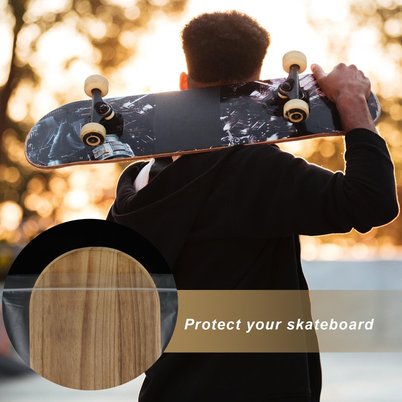 YooNotee 25 Pcs Skateboard Bags 11" x 36" Reusable Protective Skateboard Deck Organizers Double Zipper Seal Plastic Storage Bags Sleeves to Protect and Store Decks Boards