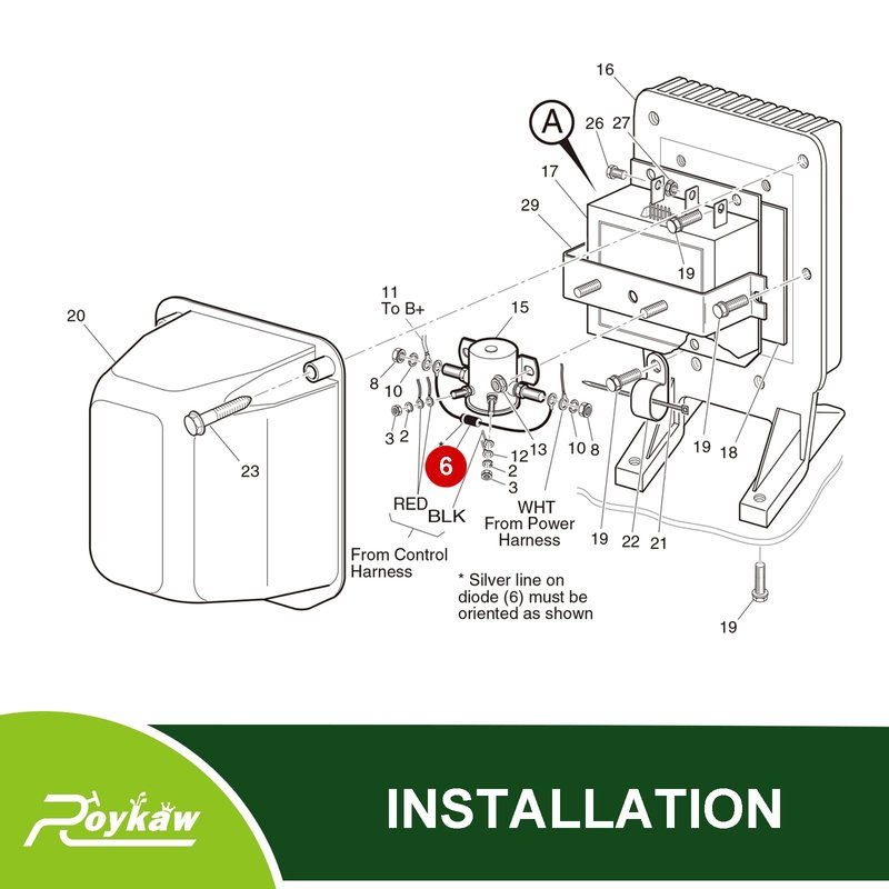 Roykaw Golf Cart Solenoid Resistor Assembly for EZGO 1989-Up Electric Models, Replaces OEM # 21764G1