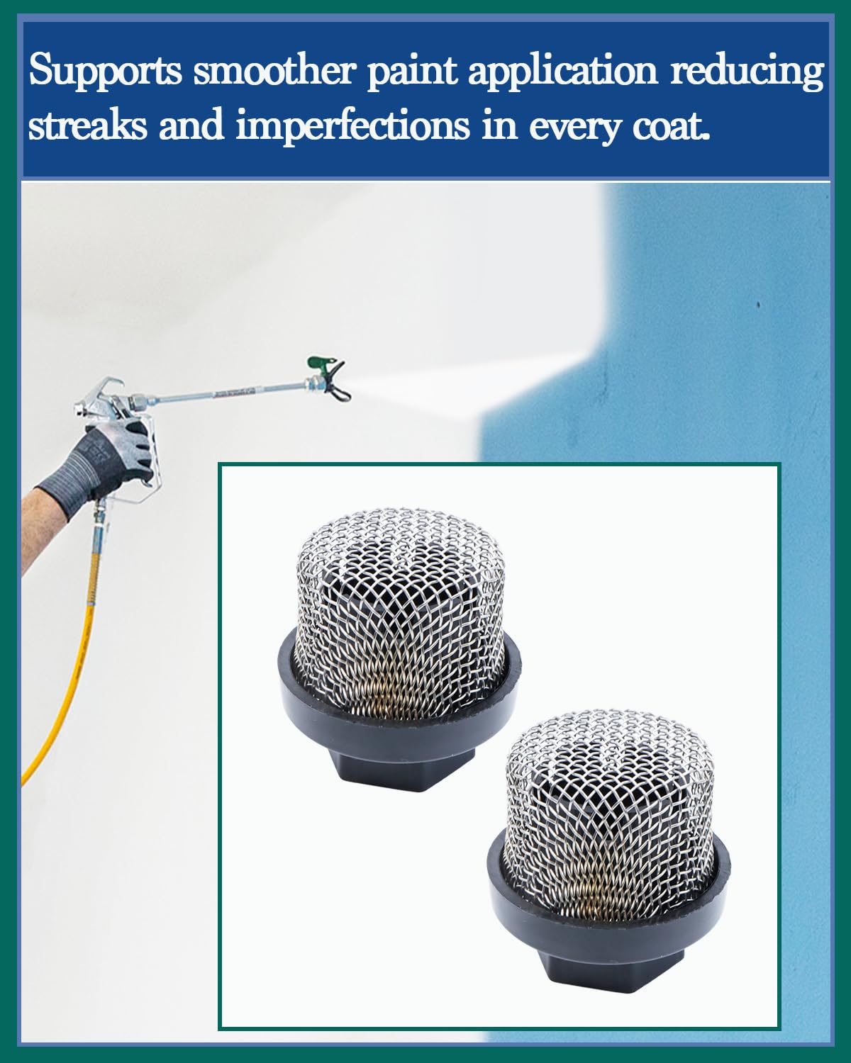 LUCKXUANYUAN 2Pack 246385 Inlet Strainer,Hose Inlet Strainer Filter, 7/8 unf Compatible with Graco 390 395 490 495 495 595 3400 Airless Sprayer Paint Sprayer Parts, for Sprayer Filters.