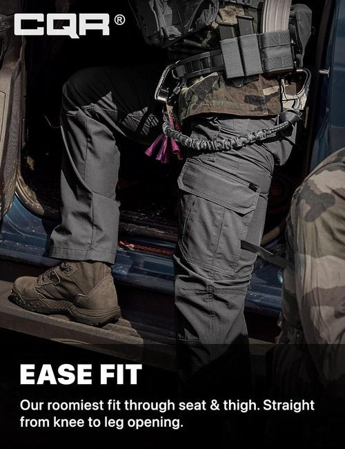 CQR Men's Tactical Pants - Lightweight Water-Resistant Ripstop Cargo for Hiking & Work