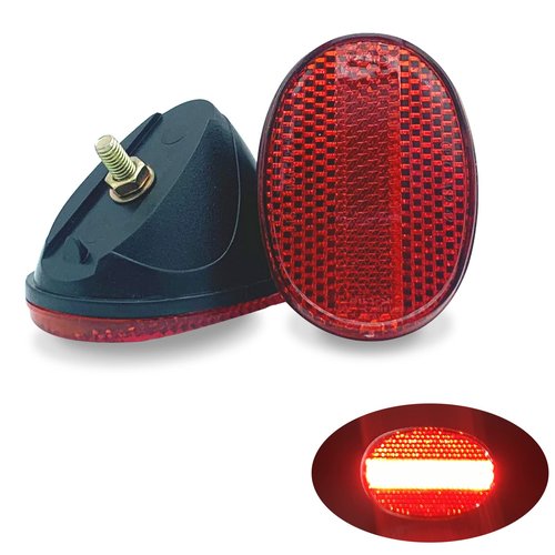 WELNENT Bicycle Rear Fender Reflector Oval CPSC/AS/BS/JIS/GB/T/CQC Warning Mudguard of Beach Cruiser Bikes