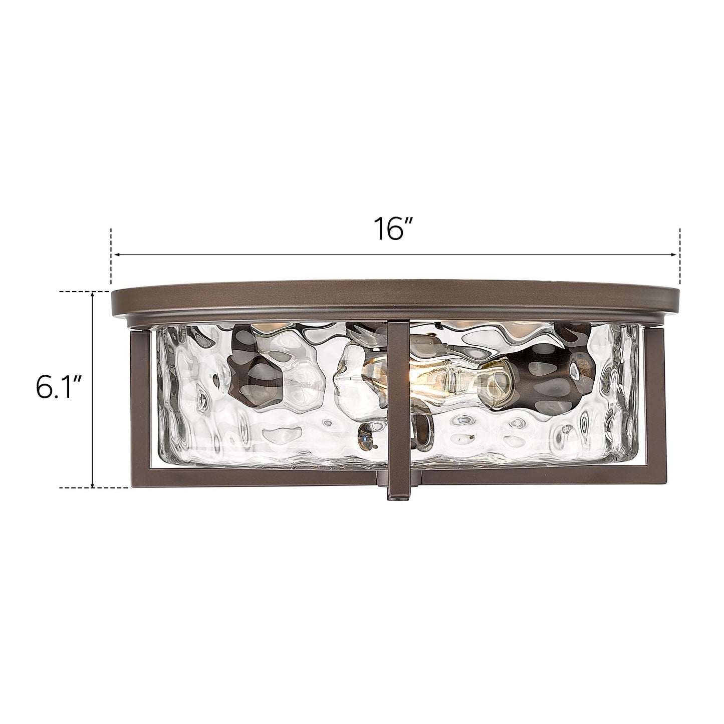 Odeums 16" D Industrial Flush Mount Ceiling Light, Large 3-Light Farmhouse Close to Ceiling Lights for Hallway, Kitchen, Bathroom, Dining Room (Oil Rubbed Bronze,)