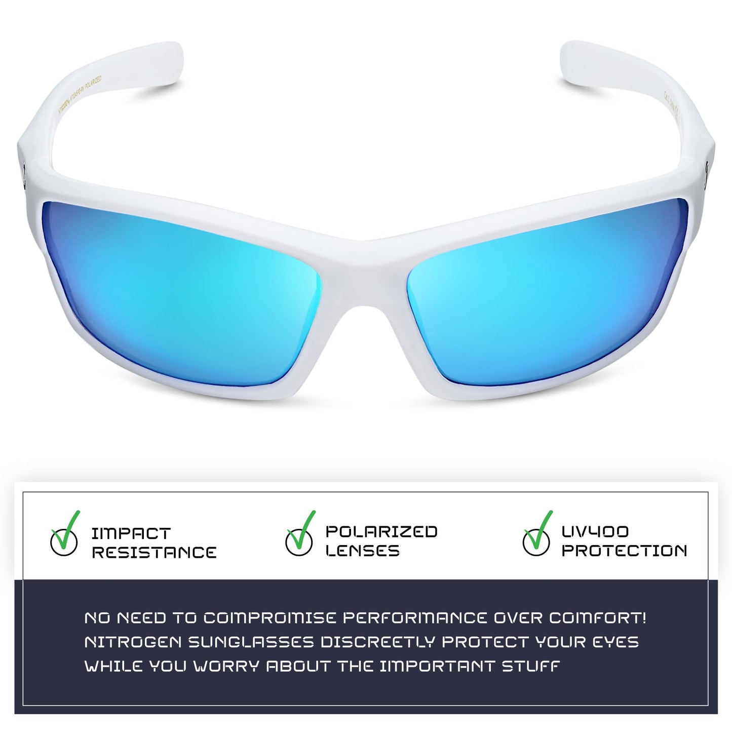 Nitrogen Polarized Wrap Around Sport Sunglasses for Men Women UV400 Driving Fishing Running Sun Glasses
