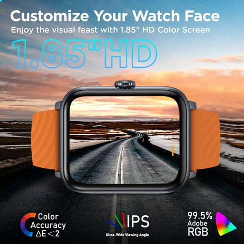 BENIO Fitness Tracker - 1.85" Smartwatch with 24/7 Heart Rate, Spo2 & Sleep Tracking | IP67 Waterproof, 100 Sports Modes