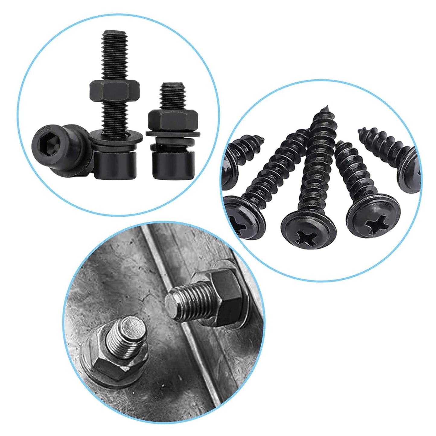 Wulankd 100 Pack 1/4" ID x 1" OD Fender Washer, Black Oxide, 18-8(304) Stainless Steel, Washers for 1/4" Screws & Bolts