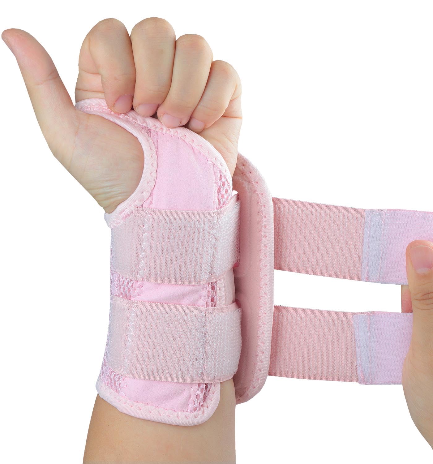 Tianhengyi Carpal Tunnel Wrist Brace, Adjustable Wrist Support Brace, Night Wrist Sleep Supports Splints Arm Stabilizer (Left Hand, L/XL, Pink)