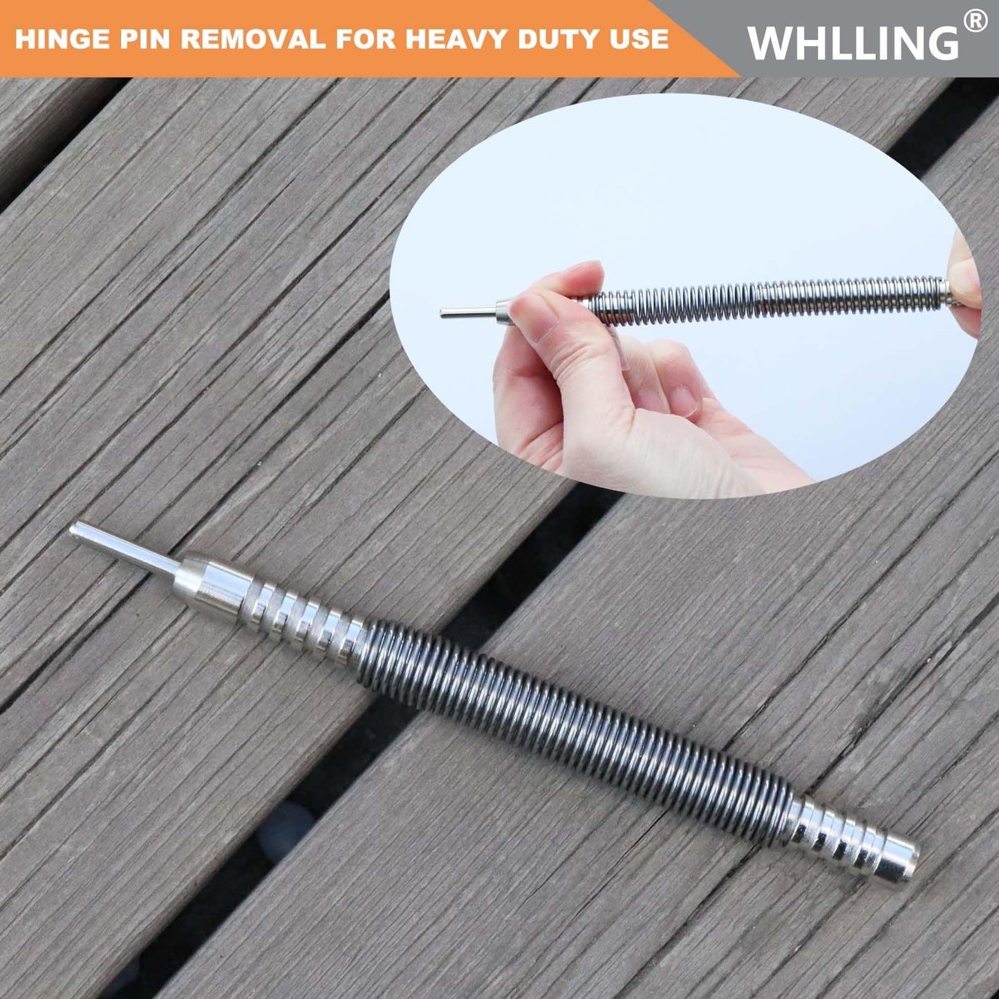 WHLLING Hammerless Door Pin Removal Tool, Spring Driven Door Hinge Pin Remover Tool, 3500 PSI Striking Hinge Pin Tool