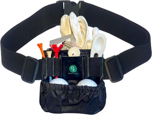 Lady Caddy Golf Valuables Pouch Bag - Golf Balls Bag for tees, Balls, Ball Marker, Divot Repair Tool, Keys, Cards & Cash - Golf Caddy Belt Pouch for Women & Men- Golf Accessories Gift for Golfers