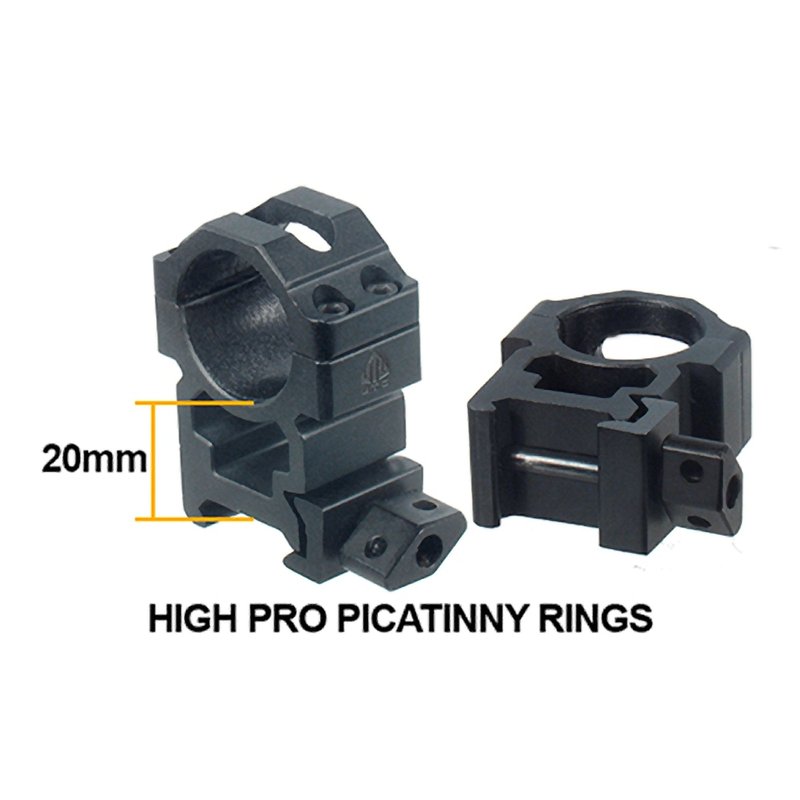 UTG 30mm/2PCs Hi Pro Max Strength Picatinny Rings,22mm Wide , Black