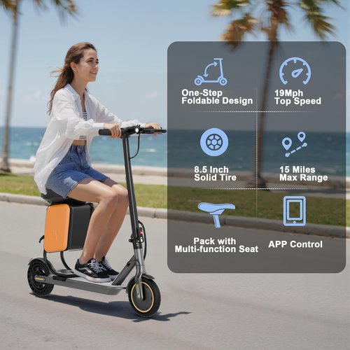 Electric Scooter - Dual Suspension | 350W/500W Motor, 19/22 MPH Speed, 23-31 Mile Range, 8.5"/10" Tires