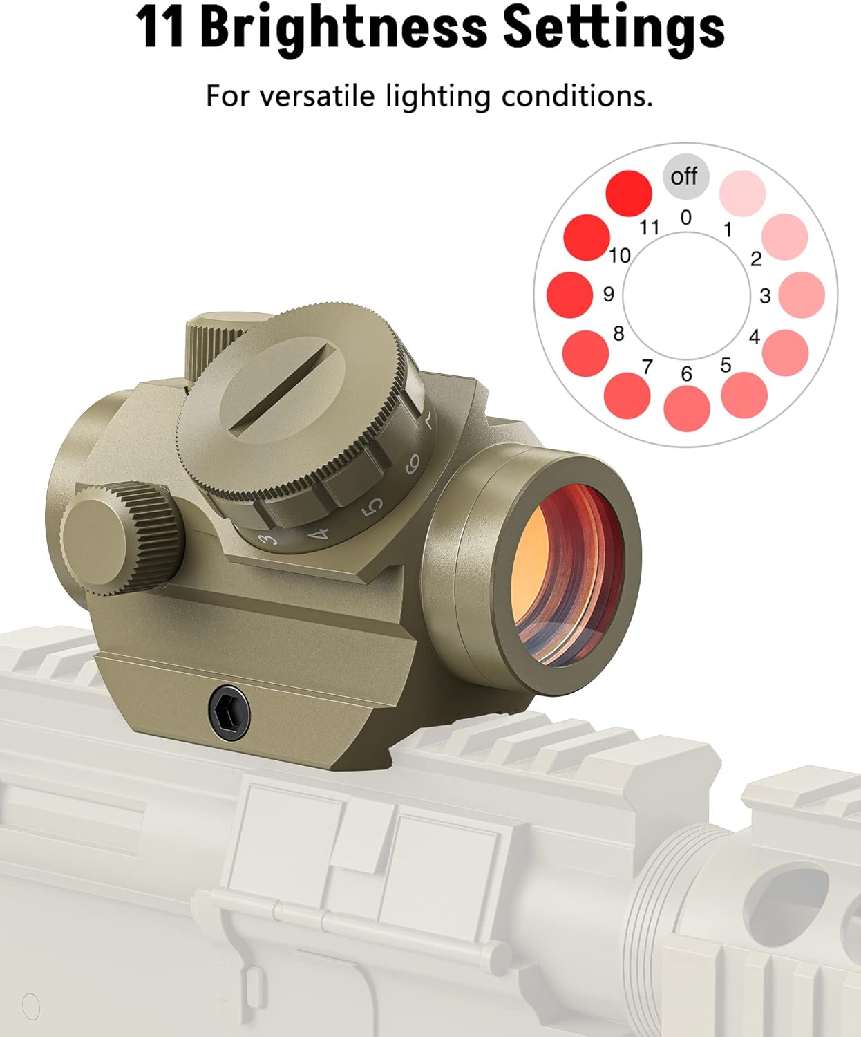 MidTen 2MOA Red Dot Sight - 1x25mm Waterproof & Shockproof Reflex Scope with 1-Inch Riser Mount