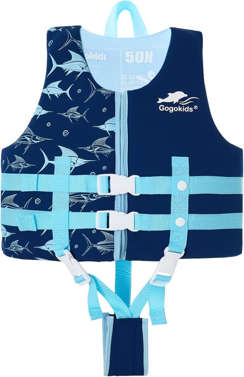 Gogokids Toddler Swim Vest - Buoyancy Jacket Floaties for Kids 2-8 Years | Pool & Beach Fun, 22-60 lbs