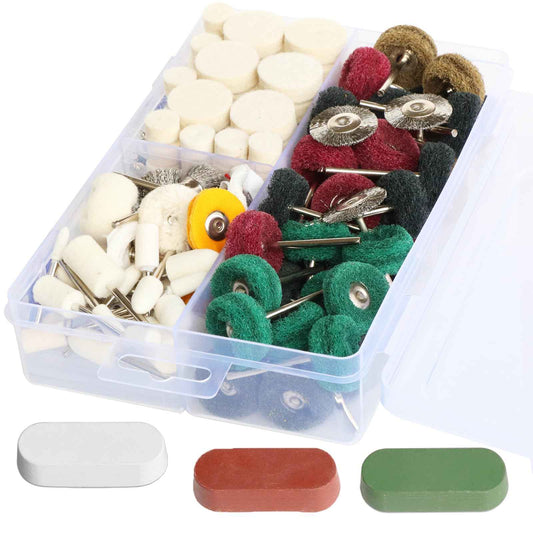 150 PCS Polishing Buffing Wheel for Dremel Polishing Kit, Abrasive Buffing Polishing Wheel Set for Rotary Tool Accessories, with 3mm Shank