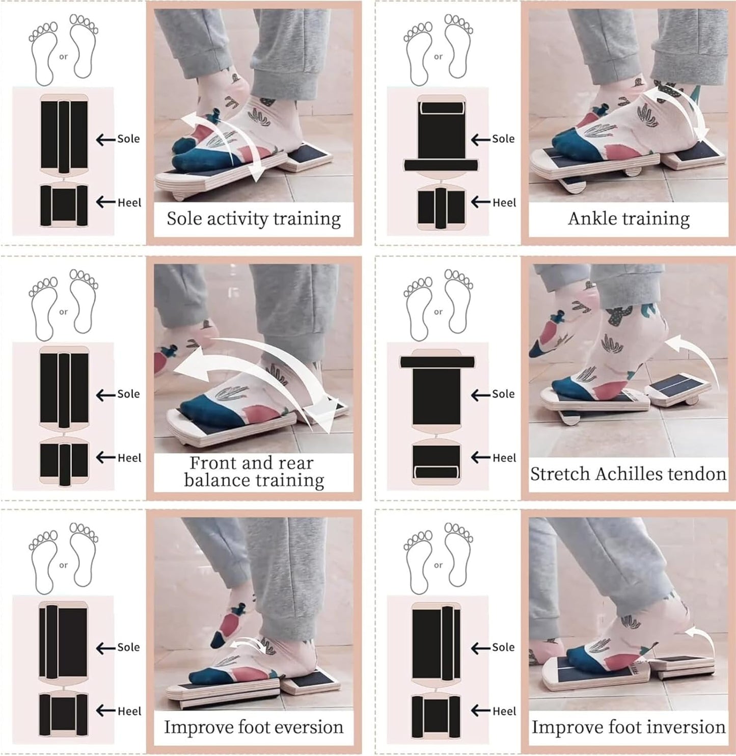 Skiennix Ankle Balance Board - Foot Trainer & Strengthener for Improved Posture | Single Foot Design