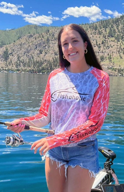 Fishoholic UPF 50 Women's Performance Fishing Shirt - Long Sleeve - Quick-Dry Breathable Sun Protection
