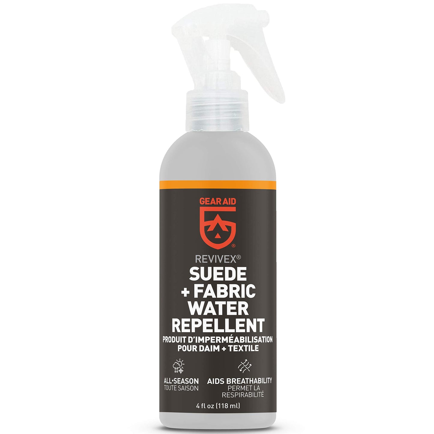 GEAR AID Revivex Nubuck Suede Protector and Fabric Water Repellent for Waterproof Breathable Shoes and Boots, 4 fl oz