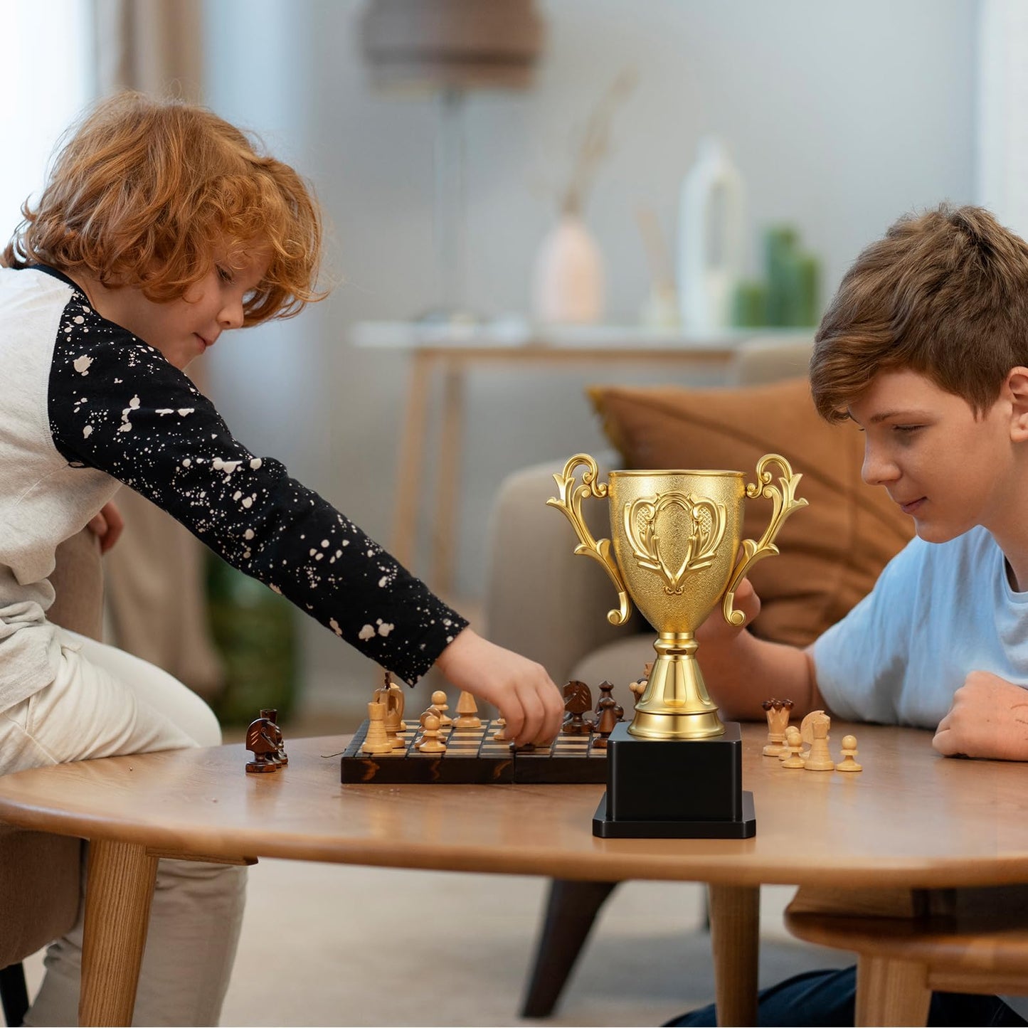 Exircy Plastic Gold Trophy Cup, Golden Trophies Trophy Cup for Sports Footabll Competition Tournaments Party