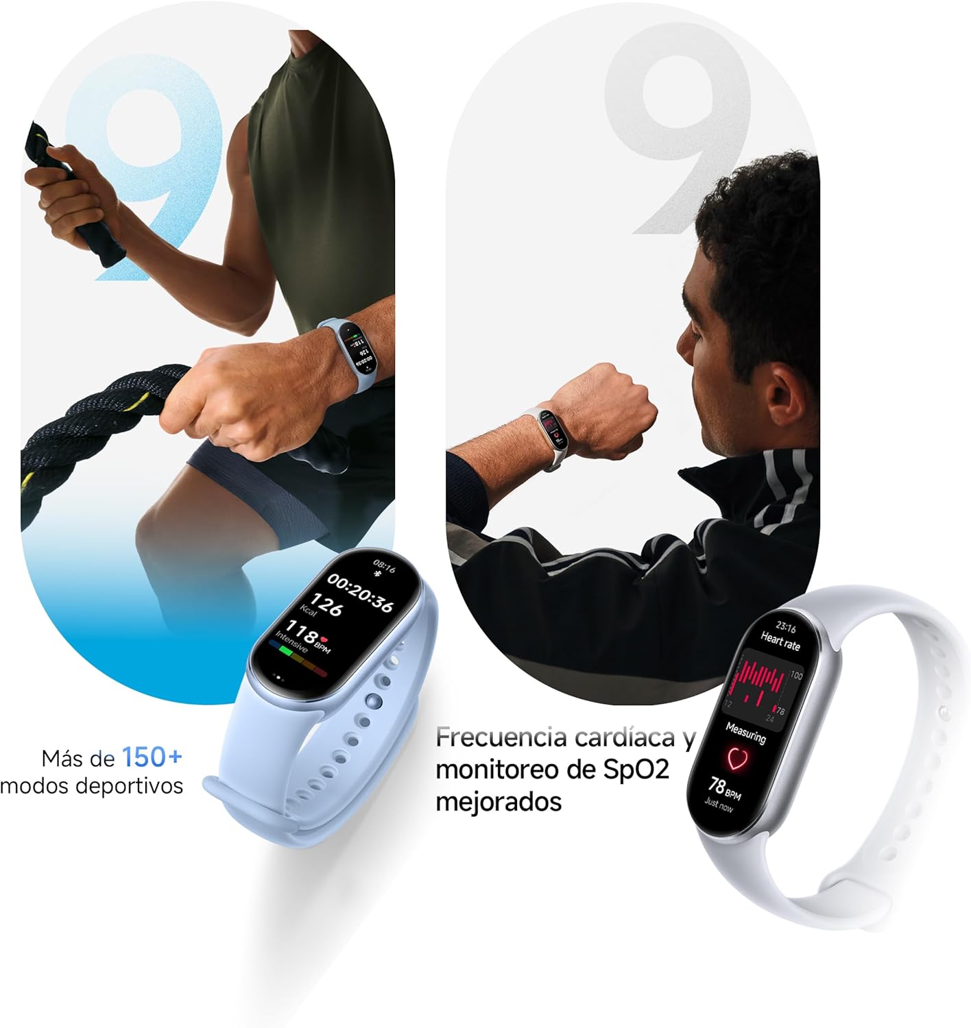 XIAOMI Smart Band 9 | 1.62" AMOLED Display | 233 mAh Battery | 21 Days Battery Life | 150+ Workout Modes | 50M Water Resistant - Arctic Blue