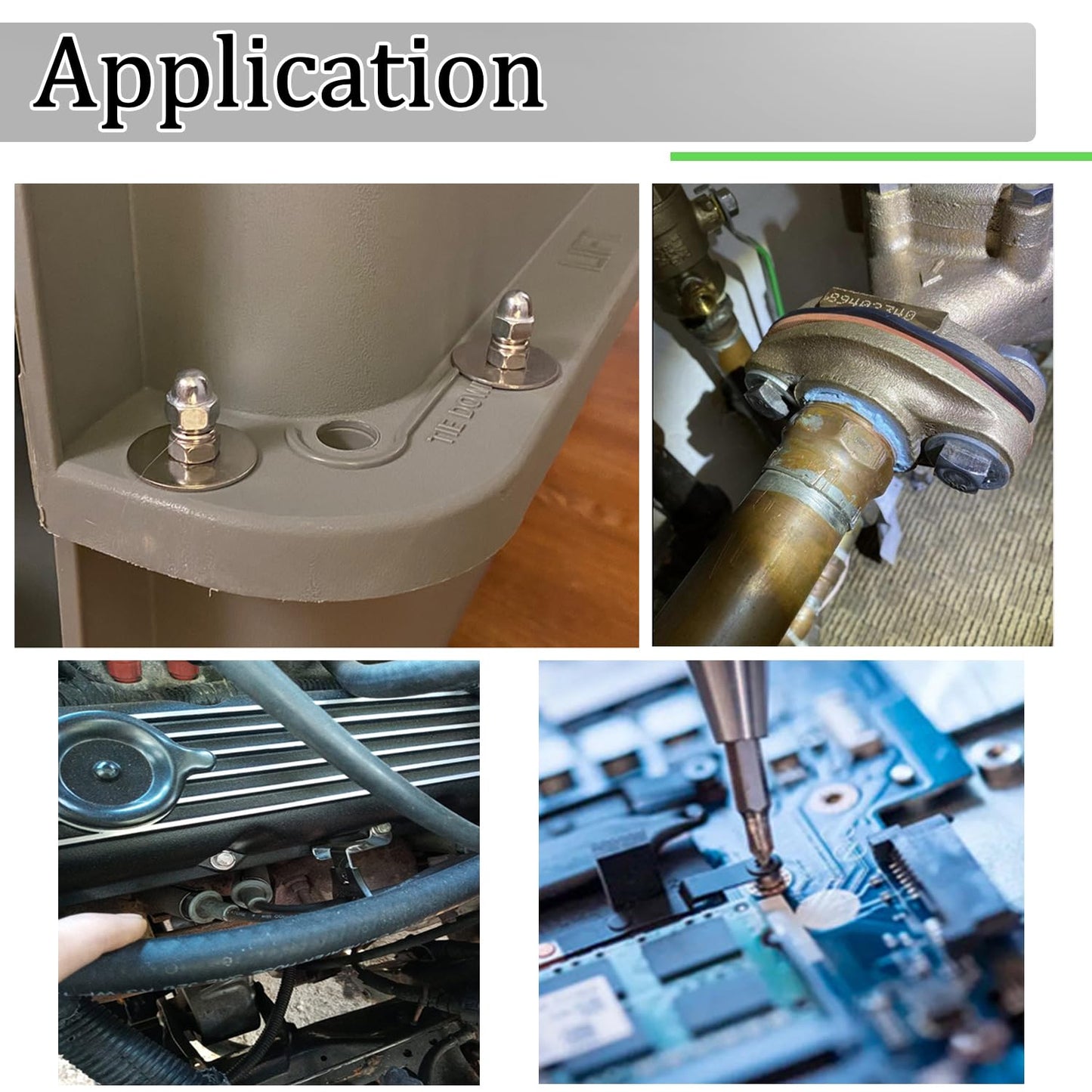 270 PCS 304 Stainless Steel Flat Washers Assortment Kit 8 Size-1/2 3/8 5/16 1/4 12# 10# 8# 6# 304 Stainless Steel Flat Washers for Screws Bolts