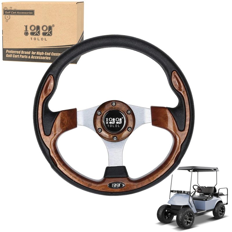 10L0L Universal 12.5 inch Golf Cart Steering Wheel for Yamaha G29 Drive, EZGO TXT RXV, Club Car DS Precedent and Others