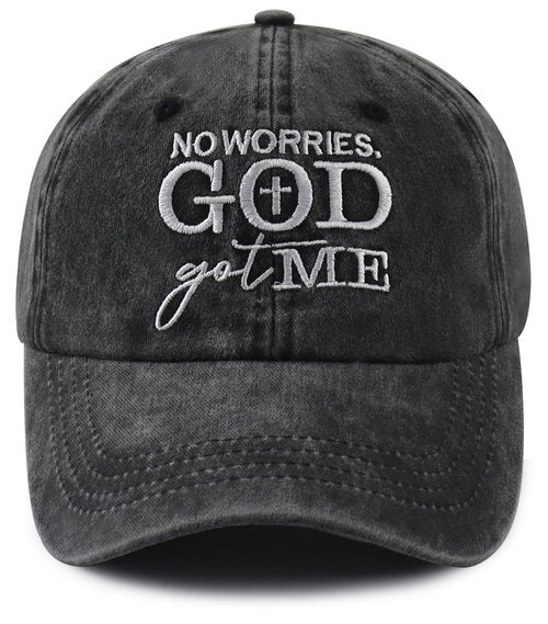 Christian Gifts for Women Men, Funny God Got Me Hat, Jesus Cross Baseball Cap, Christmas Faith Religious Birthday Gift for Mom Dad Mama Wife Hubby Sis Black