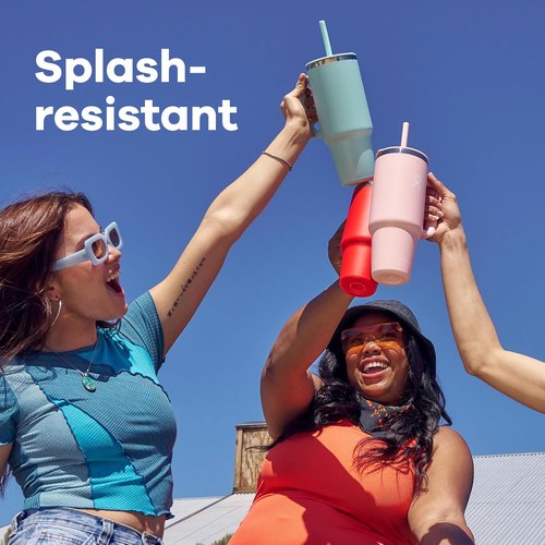 Hydro Flask Travel Tumbler - Insulated Stainless Steel with Handle, Lid & Straw | 40 Oz Seacliff