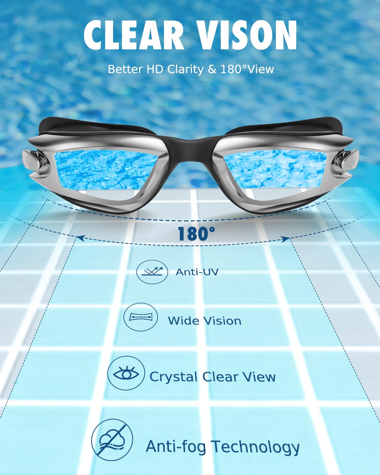 Aegend Kids Swim Goggles, Pack of 2 Swimming Goggles for Children Boys & Girls Age 3-14