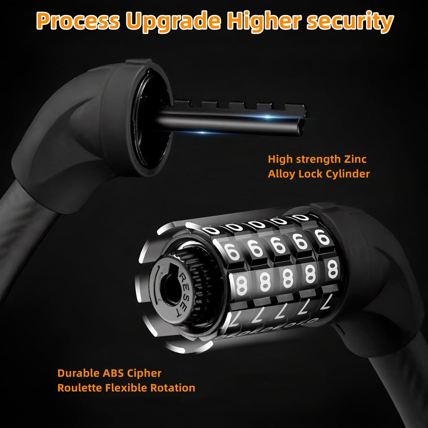 Bike Lock,Portable Heavy Duty Anti Theft Bike Cable U Lock,High Security 5 Digit Combination Password Bicycle U-Lock,Durable Thicken Steel Shackle Locks for Electric Bike,Scooter,Motorcycle (Black)