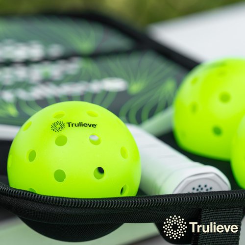 TRULIEVE Green Indoor Pickleball Balls Set of 4, 40-Hole Rotational-Molded Design, 0.92 oz Weight for Consistent Bounce, Crack-Resistant — Tournament & Recreational Play