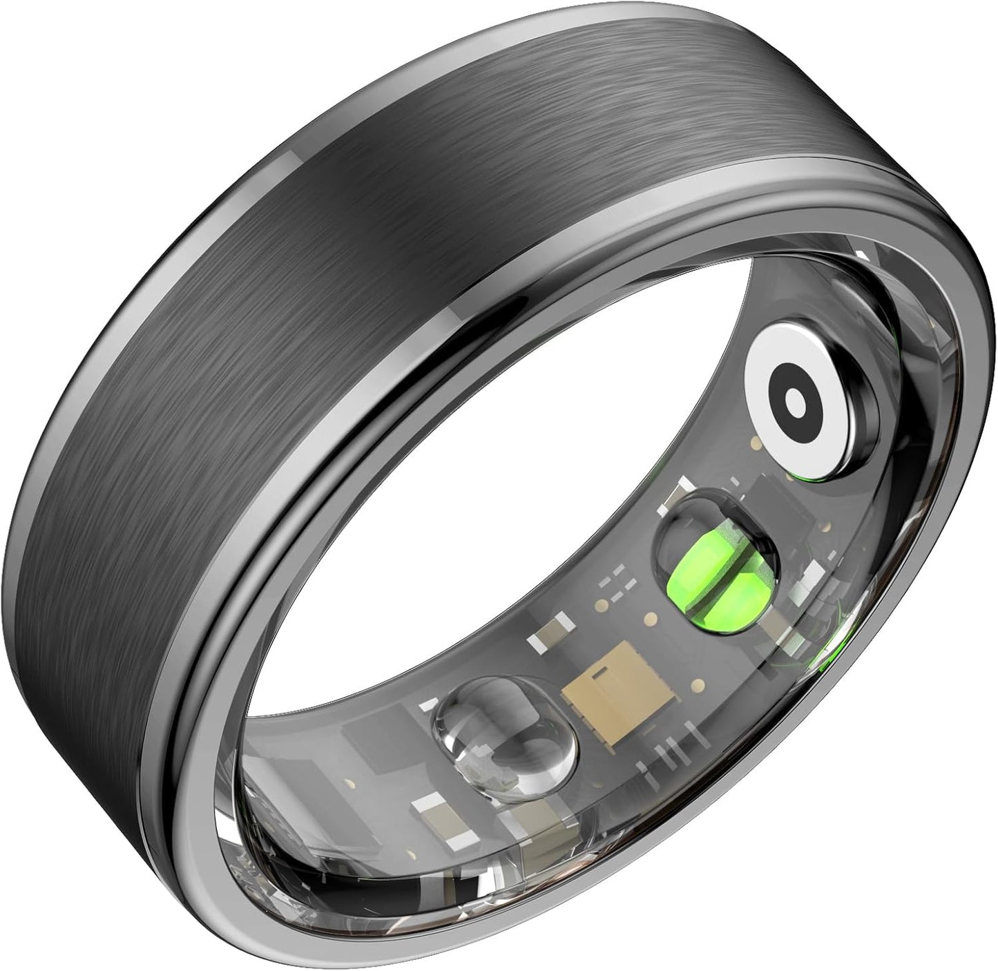 Smart Ring - 24/7 Fitness Tracker for Men & Women | Stress & Sleep Monitoring, Black, Size 8