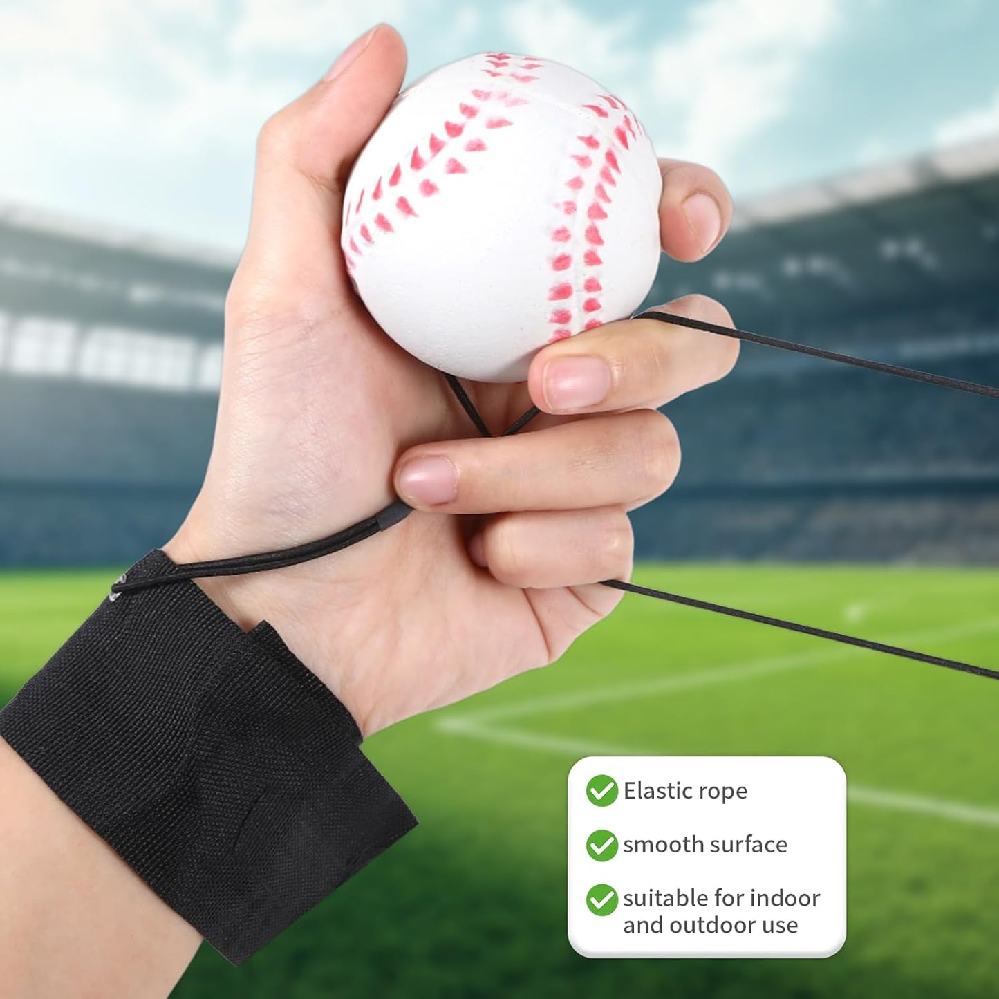 Skiennix Wrist Ball Set - 4PCS Rebound Balls with Strap for Fun Outdoor Exercise & Baseball Gifts