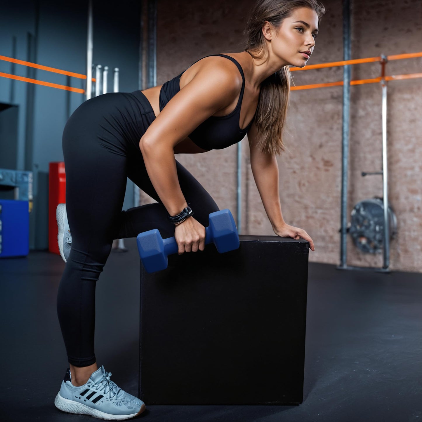 GRETERST Dumbbells Set Rubber Coated Hex Hand Weights Exercise & Fitness for Home Gym Workouts Strength Training Equipment, Blue, 8LB