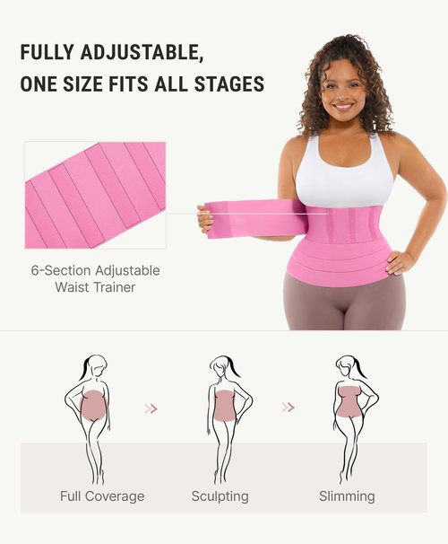FeelinGirl Waist Trainer for Women Bandage Wrap Trimmer Belt Long Torso Tummy Wraps Belly Body Shaper Waist Trimmer Belt